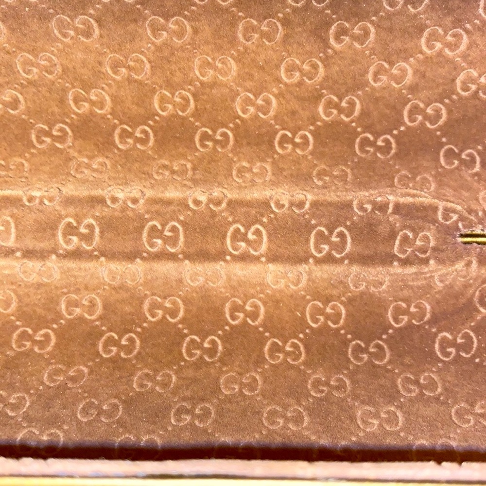 Gucci Bronze Velvet GG Monogram Eye Glasses Sunglasses Clamshell Carrying Case - Picture 5 of 8